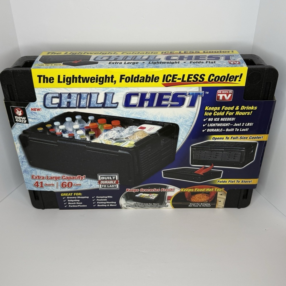 CHILL CHEST  XL Adjustable Iceless Lightweight Collapsible 41 Qt Foldable Cooler